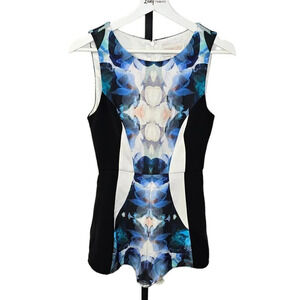 Keepsake The Label Womens Romper Abstract Zip Back Size Small